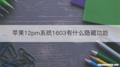 苹果12pm系统1603有什么隐藏功能