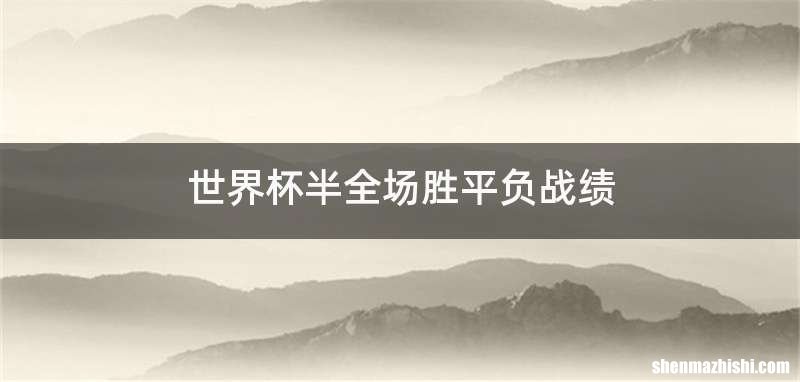 世界杯半全场胜平负战绩