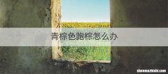 青棕色跑棕怎么办