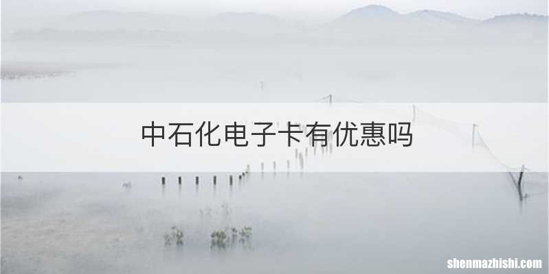 中石化电子卡有优惠吗