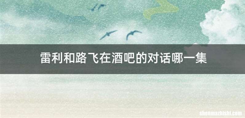 雷利和路飞在酒吧的对话哪一集