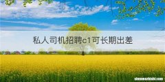 私人司机招聘c1可长期出差