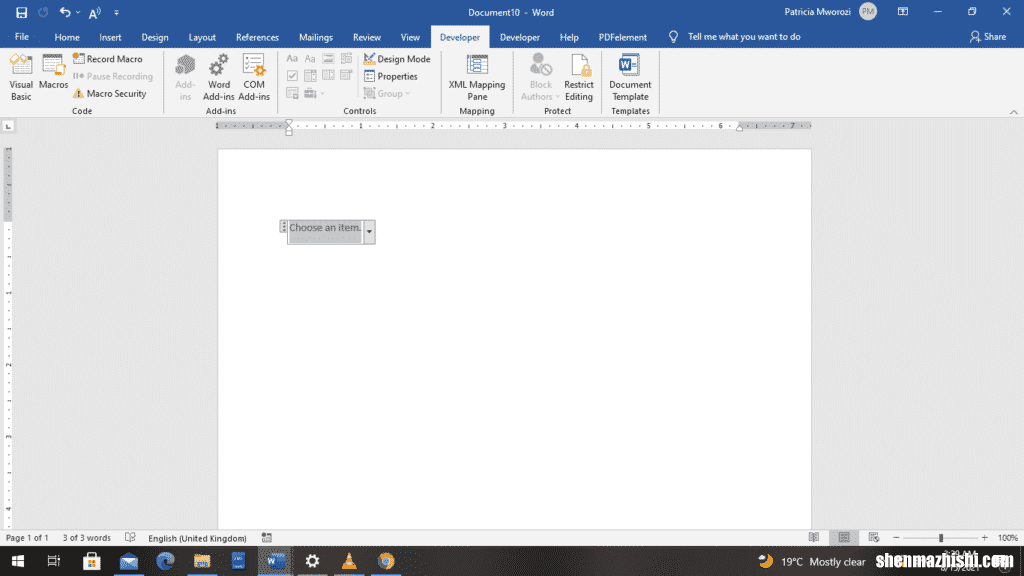 如何在Microsoft Word中创建可填写的表单