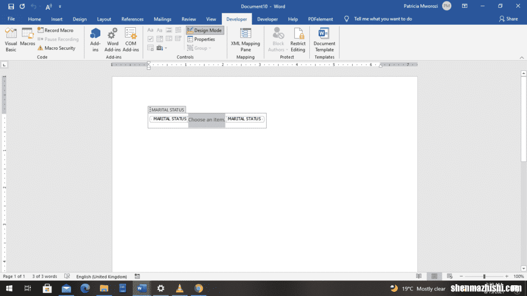 如何在Microsoft Word中创建可填写的表单