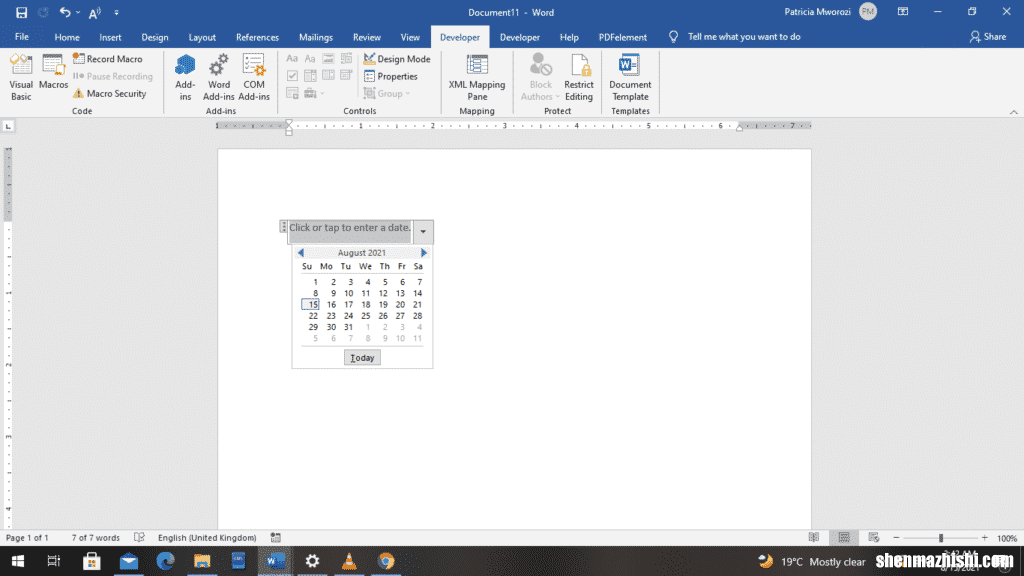 如何在Microsoft Word中创建可填写的表单