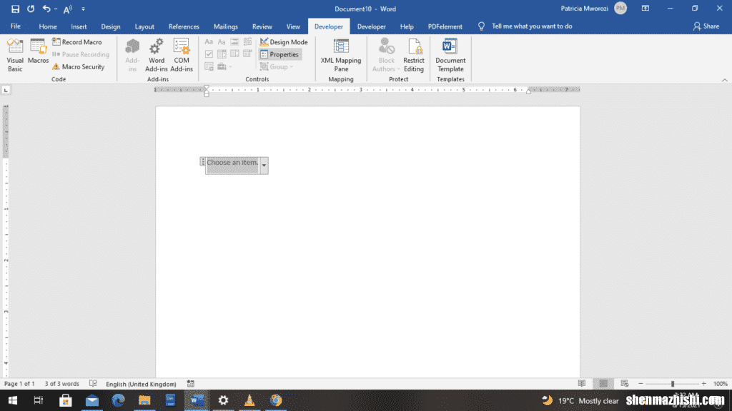 如何在Microsoft Word中创建可填写的表单