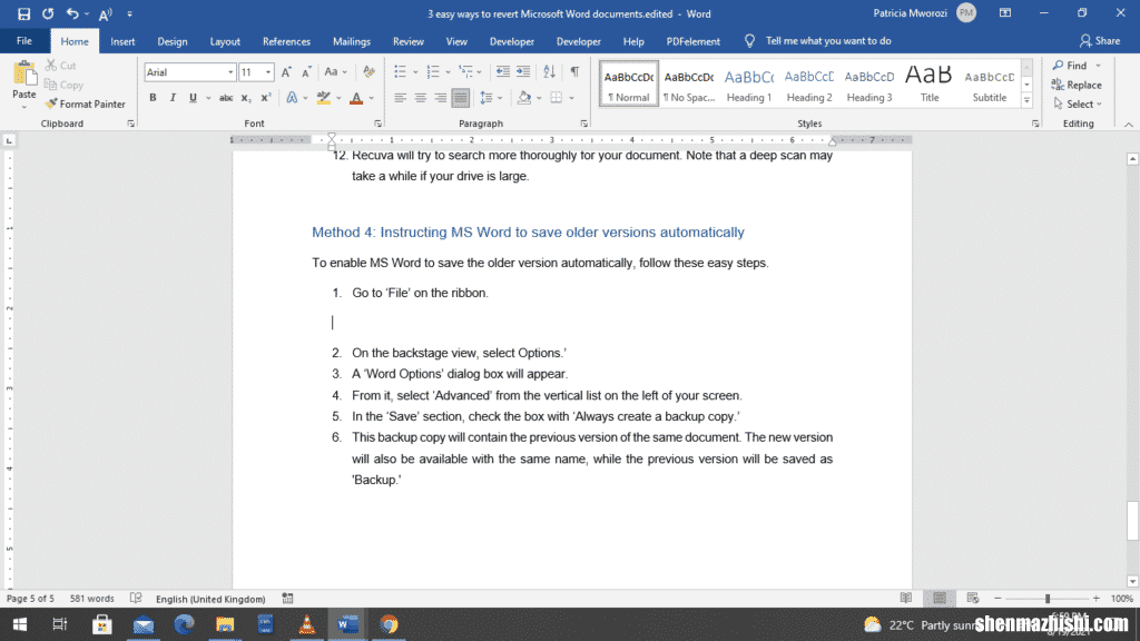 恢复Microsoft Word文档的4种简单方法