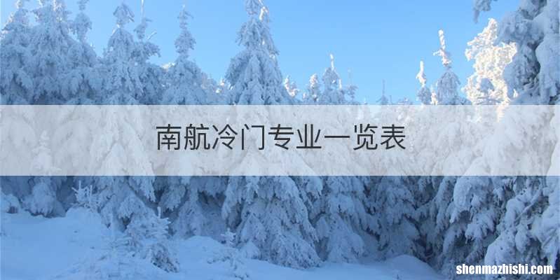 南航冷门专业一览表