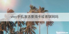 vivo手机激活要插卡或者联网吗