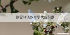 张雪峰谈教育学就业前景