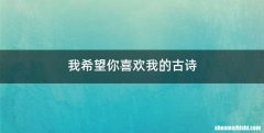 我希望你喜欢我的古诗
