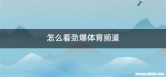 怎么看劲爆体育频道