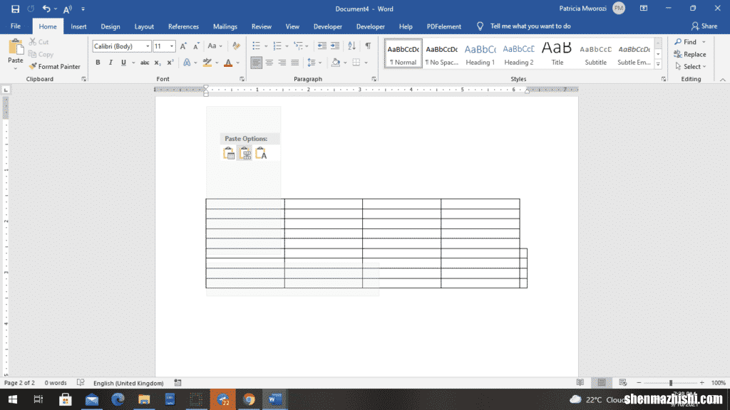 如何在Microsoft Word中合并表格