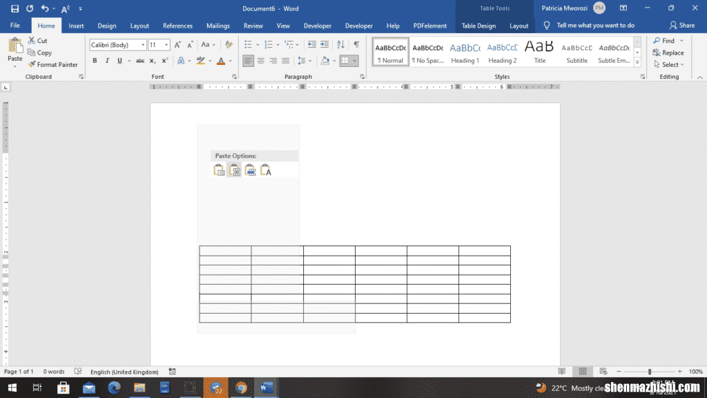 如何在Microsoft Word中合并表格
