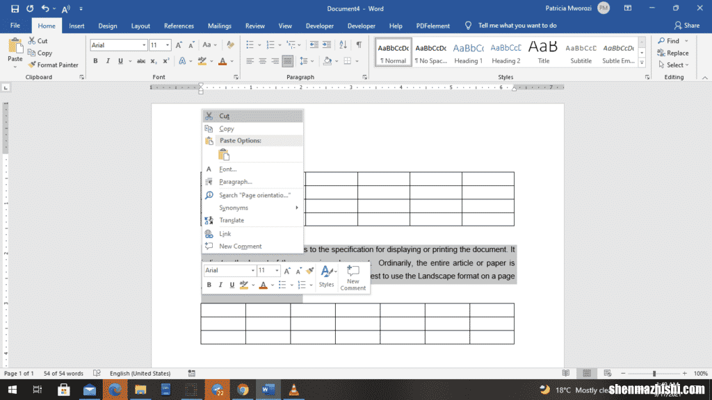 如何在Microsoft Word中合并表格