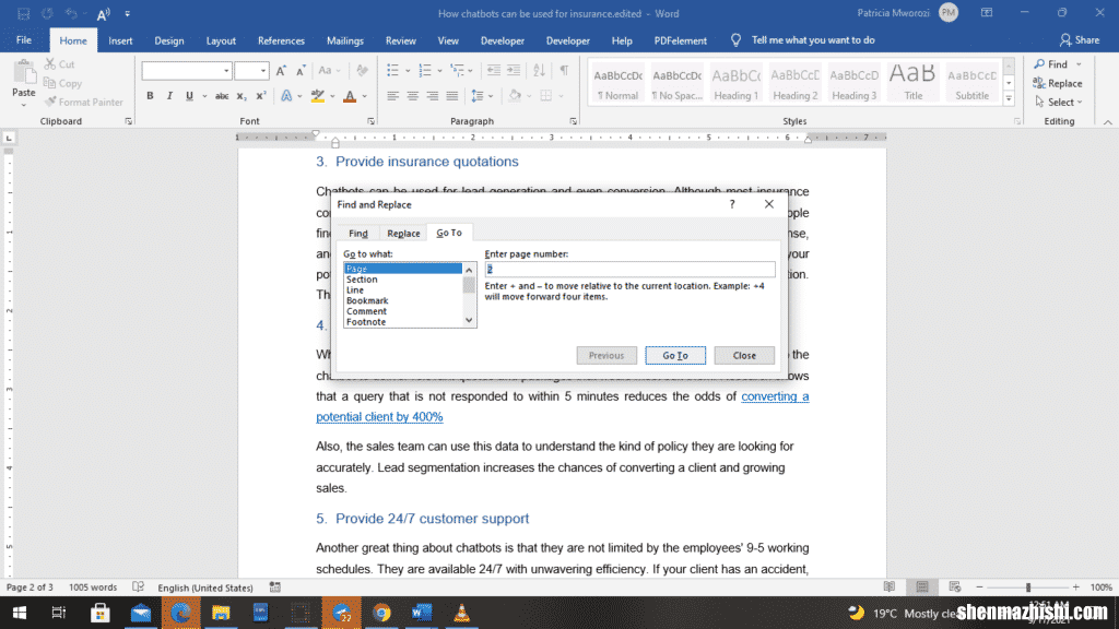 如何删除Microsoft Word文档中的多个页面