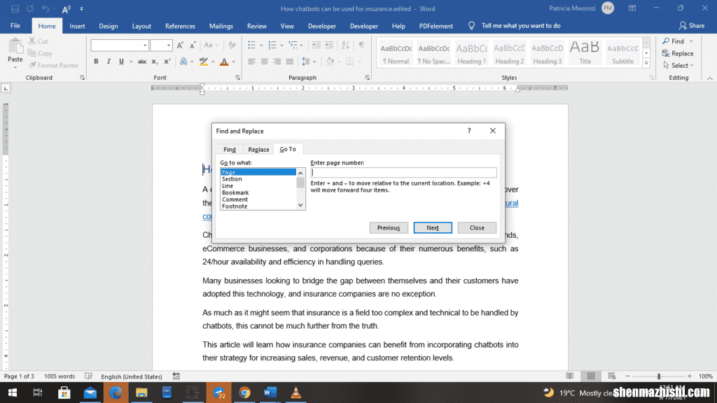如何删除Microsoft Word文档中的多个页面