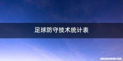 足球防守技术统计表