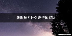 老队员为什么没进国家队