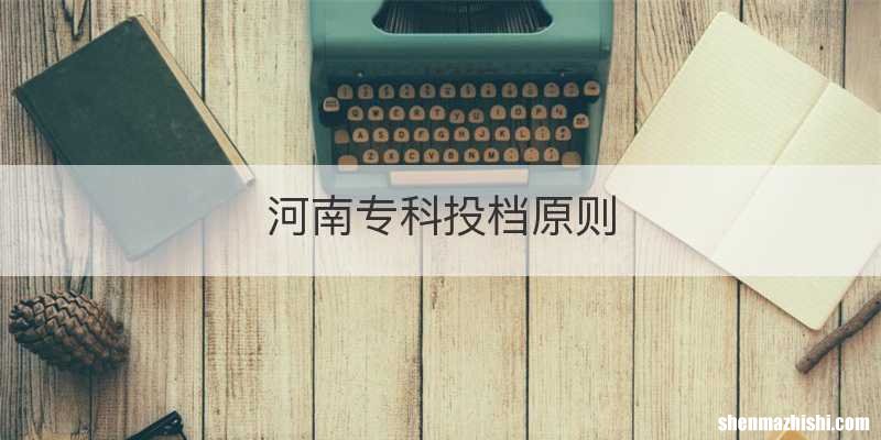 河南专科投档原则