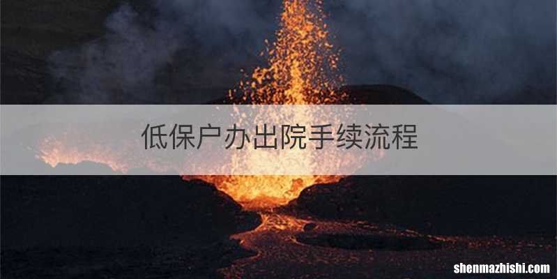 低保户办出院手续流程