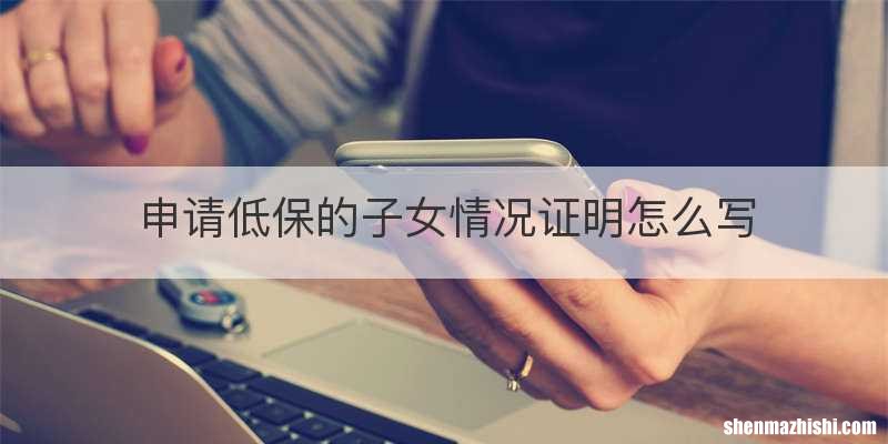 申请低保的子女情况证明怎么写