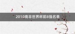 2010南非世界杯前8强名单
