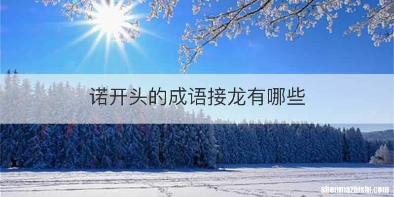 诺开头的成语接龙有哪些