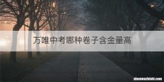 万唯中考哪种卷子含金量高