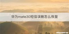 华为mate30短信误删怎么恢复