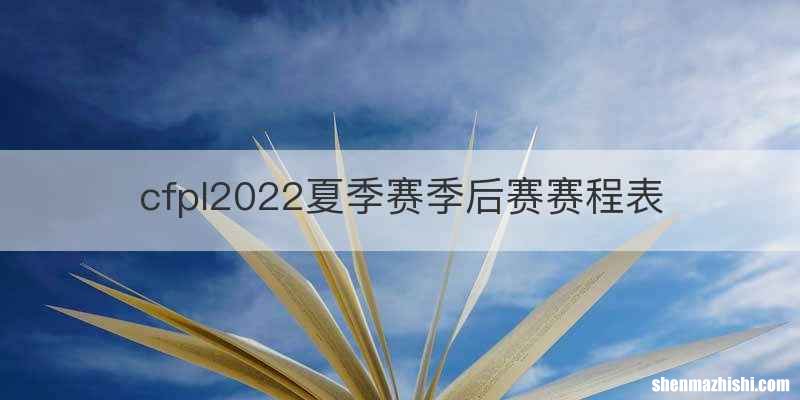 cfpl2022夏季赛季后赛赛程表