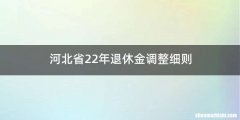 河北省22年退休金调整细则