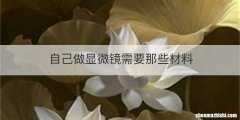 自己做显微镜需要那些材料