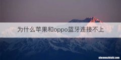 为什么苹果和oppo蓝牙连接不上