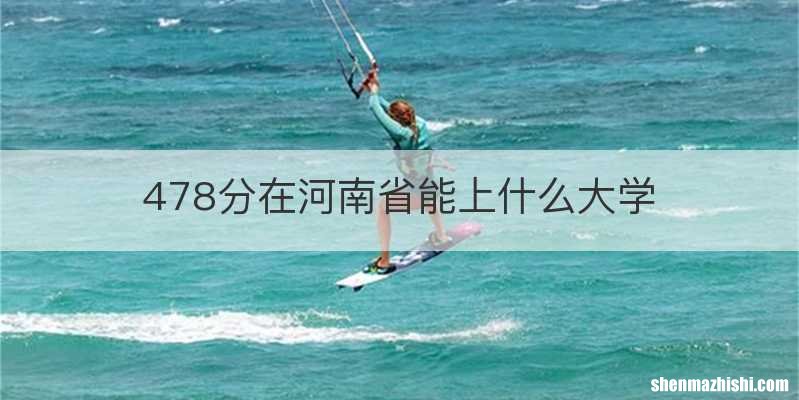 478分在河南省能上什么大学