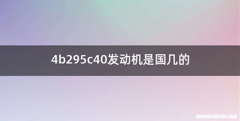 4b295c40发动机是国几的