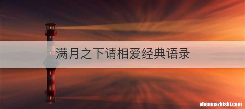 满月之下请相爱经典语录