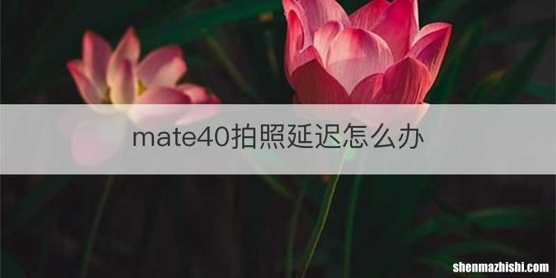 mate40拍照延迟怎么办