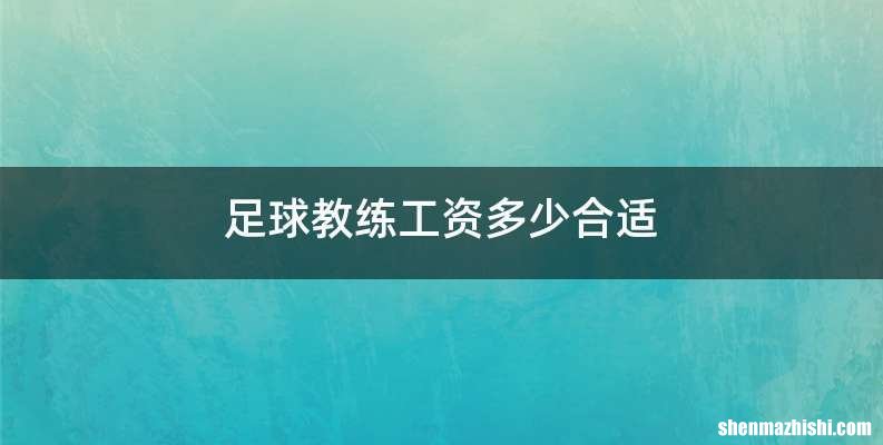足球教练工资多少合适
