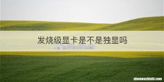 发烧级显卡是不是独显吗