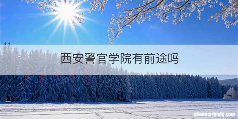 西安警官学院有前途吗