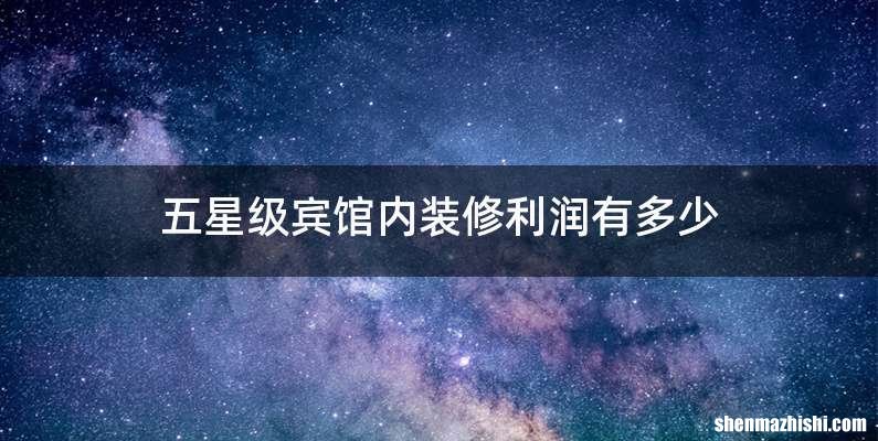 五星级宾馆内装修利润有多少
