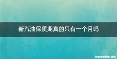 新汽油保质期真的只有一个月吗