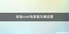 缤瑞cool电掣版车辆设置
