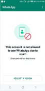 如何解决“此帐户不允许使用WhatsApp”？