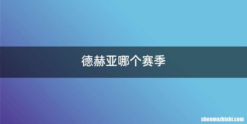 德赫亚哪个赛季