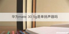 华为mate 30 5g是单扬声器吗