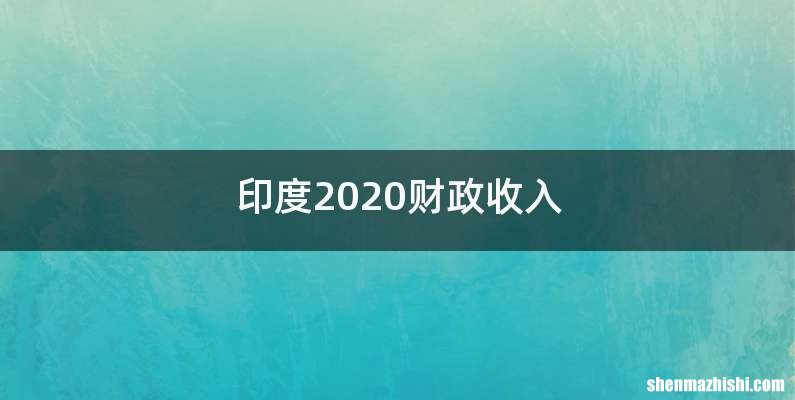 印度2020财政收入