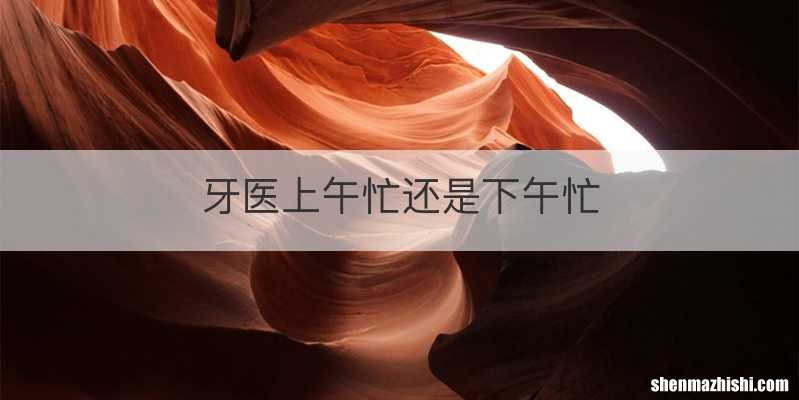 牙医上午忙还是下午忙