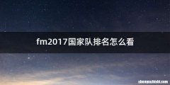 fm2017国家队排名怎么看